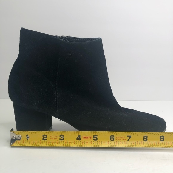 Franco Sarto Ankle Suede Black Block Boots #9 - Picture 6 of 9